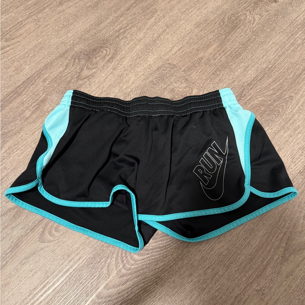 Nike Women’s Dri-FIT Black with Blue Trim Athletic Shorts
